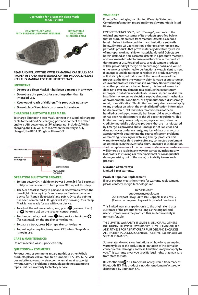 ReTrak VS001 User manual