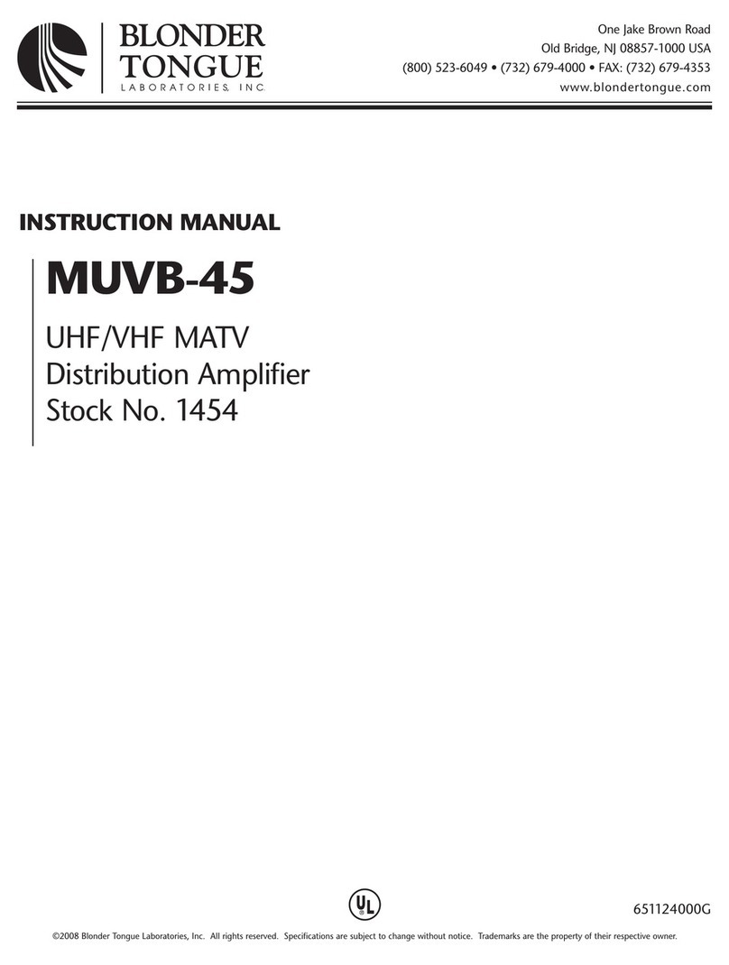 Blonder tongue MUVB-45 instruction manual