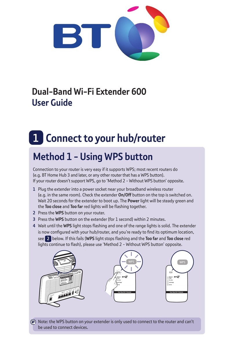 BT Dual-Band Wi-Fi Extender 600 User manual