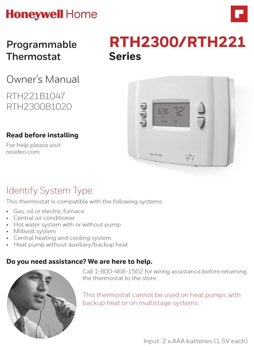 Honeywell RTH221B1047 User manual
