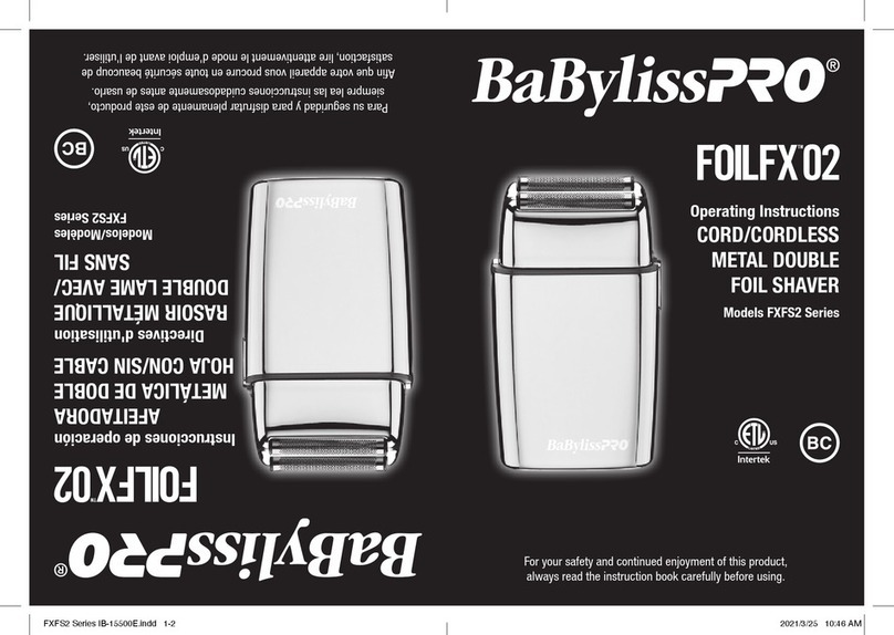BaByliss PRO FOILFX02 FXFS2 Series User manual