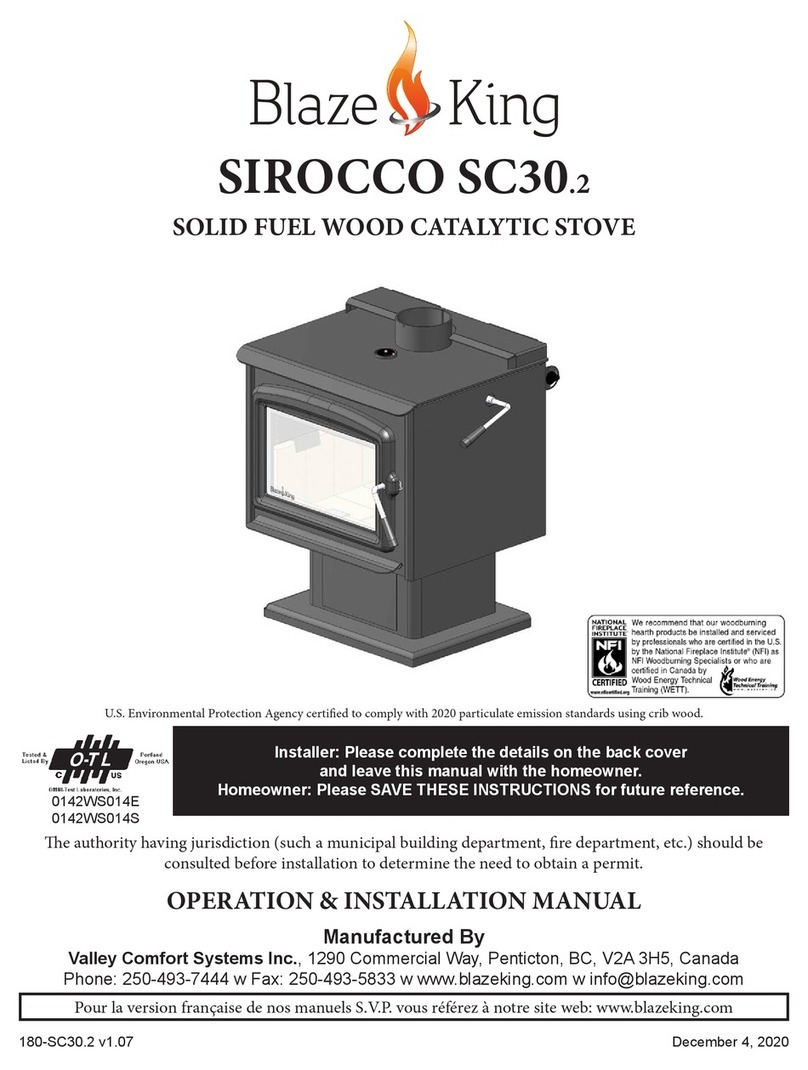 Blaze King SIROCCO SC30.2 Operation & installation manual