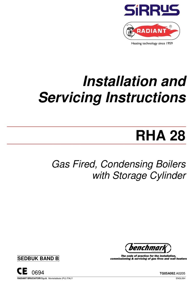 Radiant SiRRUS RHA 28 Design, installation and servicing instructions