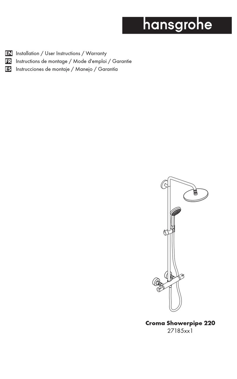 Hans Grohe Croma Showerpipe 220 27185 1 Series Instruction Manual Hans Grohe Croma Showerpipe 220 27185 1 Series Instruction Manual
