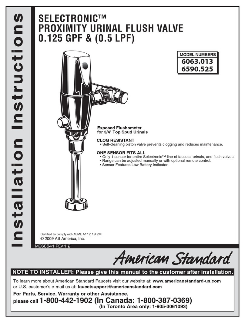 American Standard SELECTRONIC 6590.525 User manual American Standard SELECTRONIC 6590.525 User manual