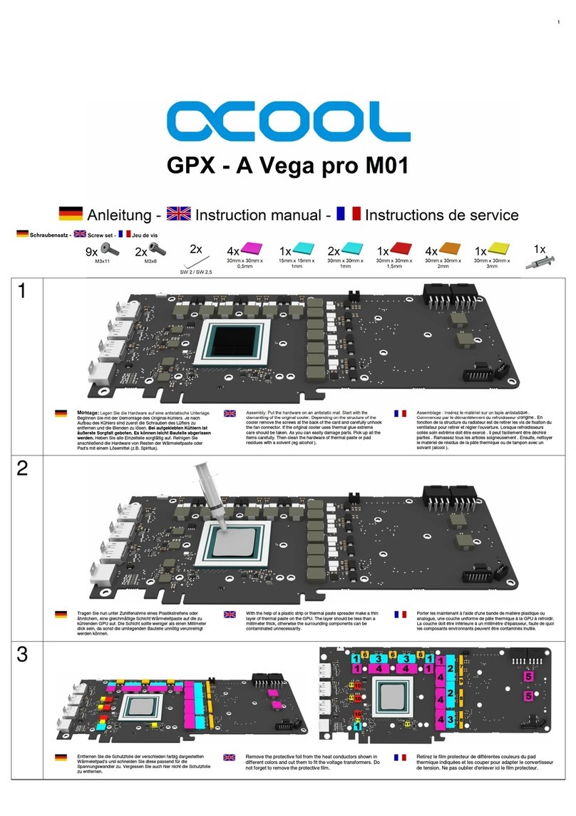 Alphacool GPX A Vega pro M01 User manual