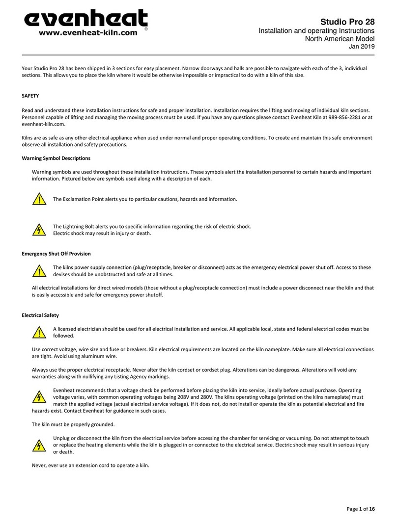Evenheat Studio Pro 28 Installation and operating instructions
