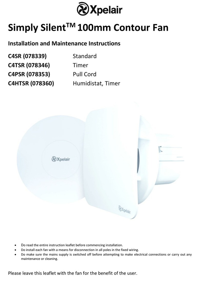 Xpelair Simply Silent C4SR Installation and maintenance instructions