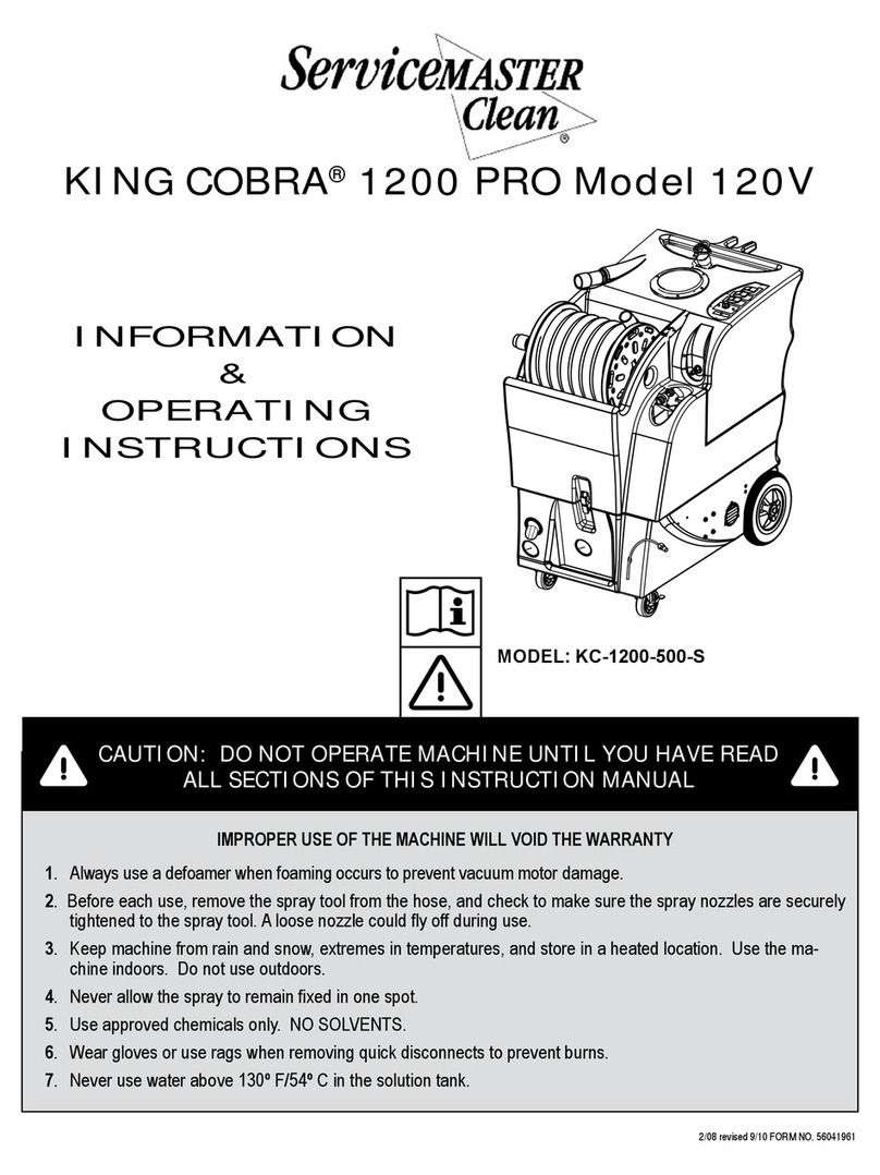 ServiceMASTER Clean KING COBRA 1200 PRO 120V Information & operating instructions
