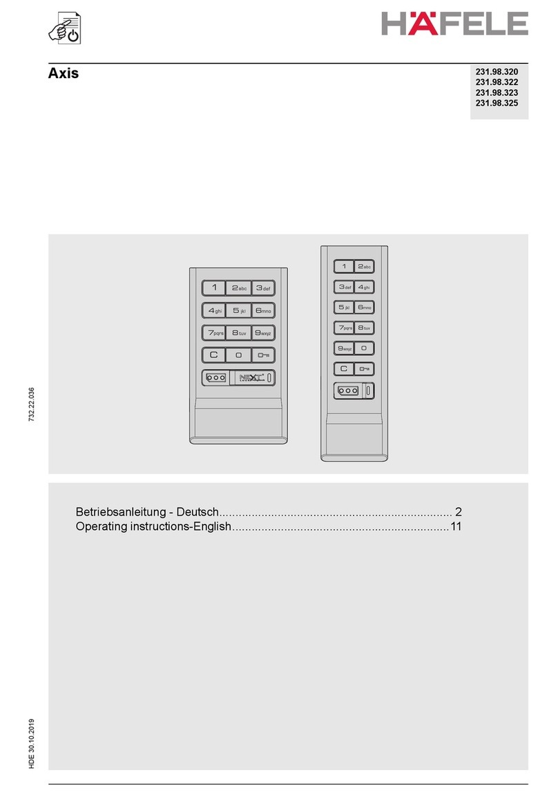Hafele Axis 231.98.320 operating instructions