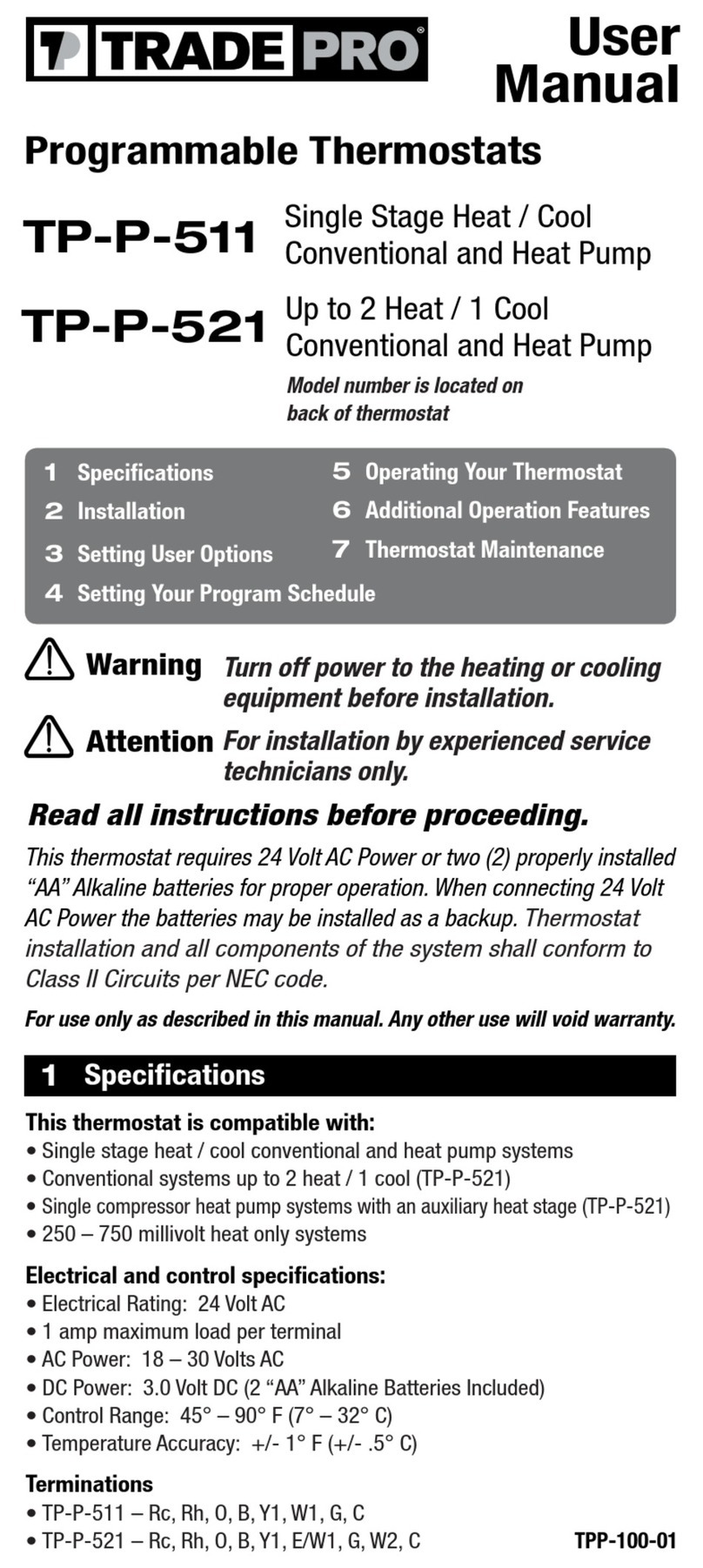 TradePro TP-P-511 user manual