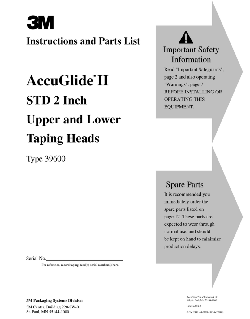 3M AccuGlide II STD Instructions and parts list