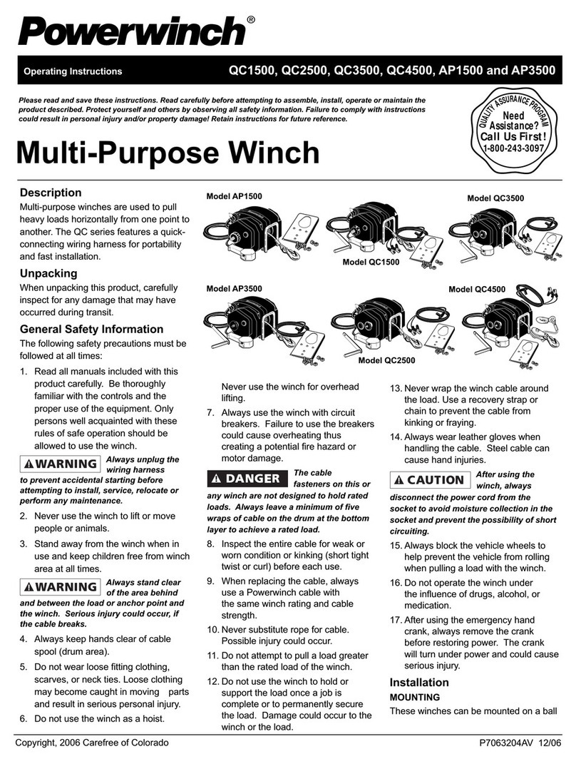 POWERWINCH QC1500 User manual