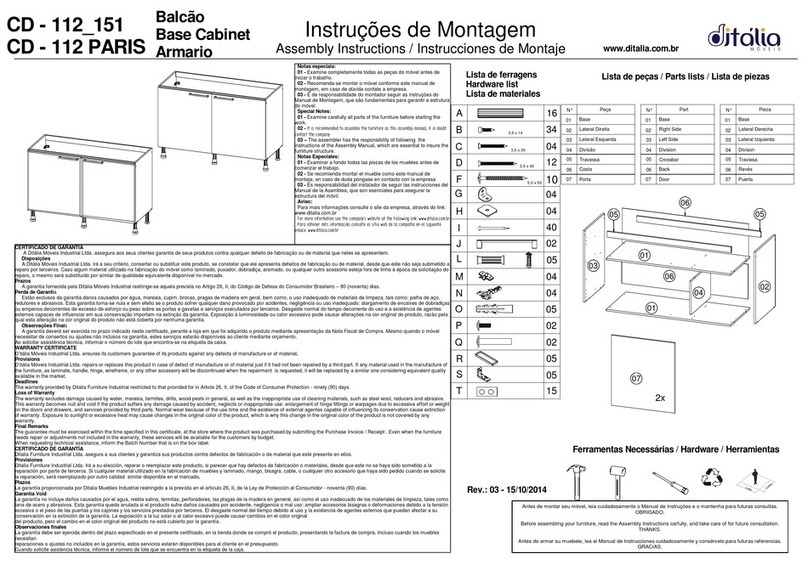 DITALIA CD-112-151 Assembly instructions