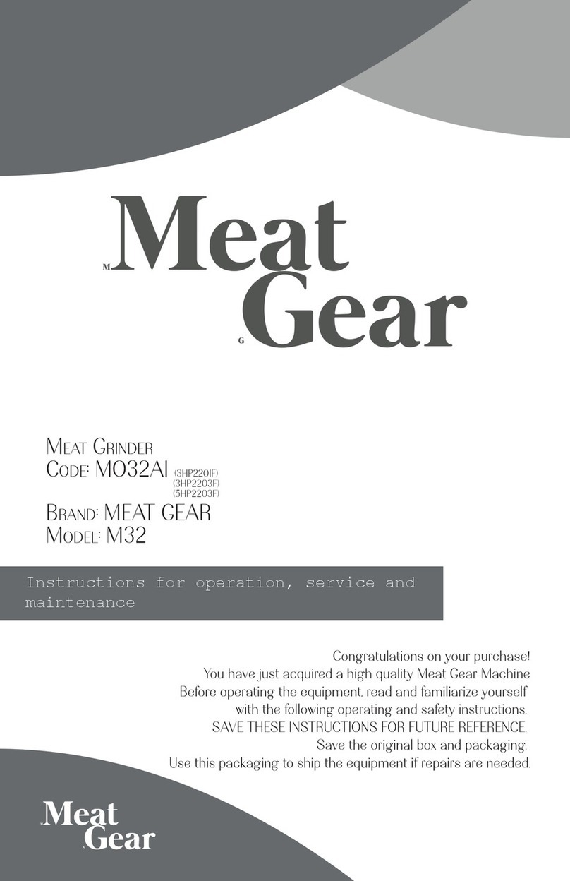 MEAT GEAR M32 Instructions for Operation, Service and Maintenance