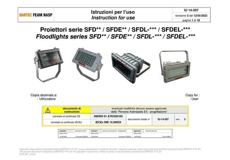 Bartec SFD Series Instructions for use