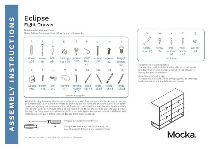 Mocka Eclipse Eight Drawer User manual Mocka Eclipse Eight Drawer User manual