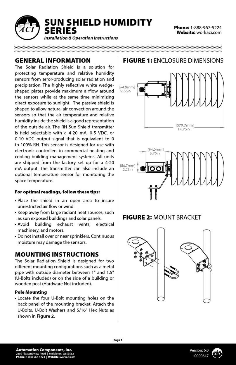 aci SUN SHIELD HUMIDITY Series Installation & operation instructions aci SUN SHIELD HUMIDITY Series Installation & operation instructions