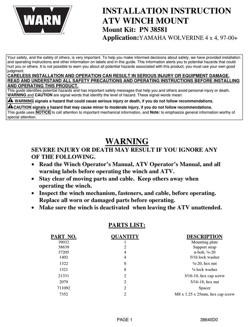Warn 38581 Installation instruction
