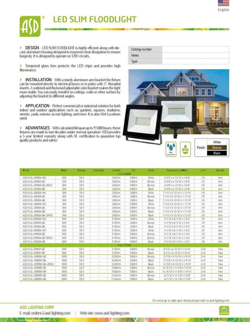 ASD ASD-FLSL-20N50A-WH manual