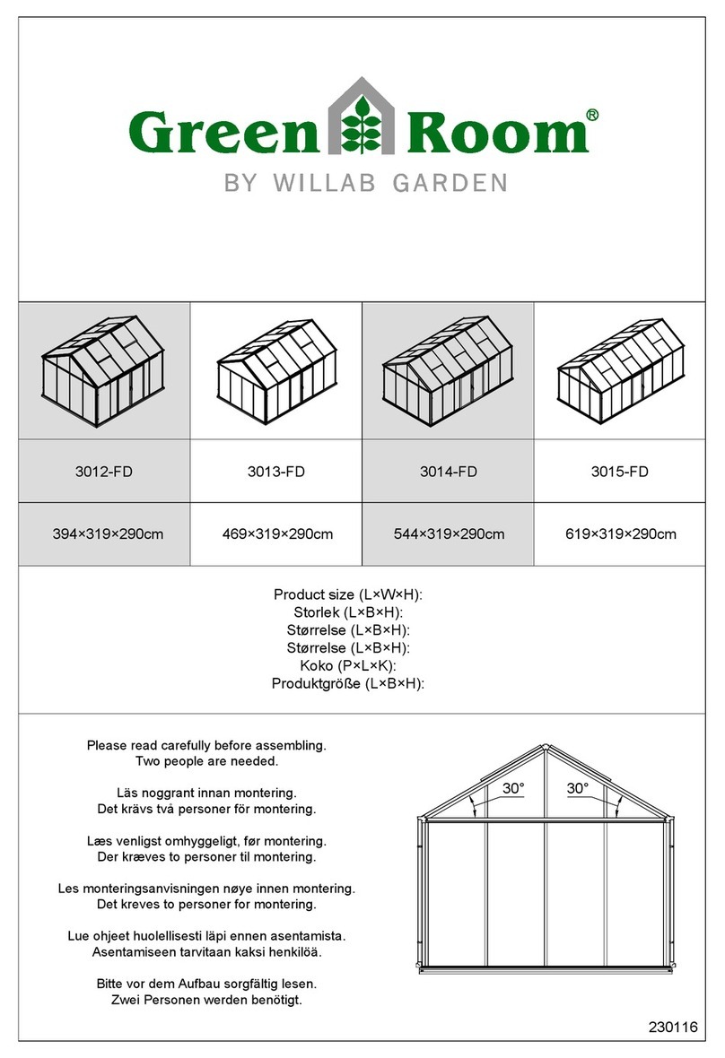 WILLAB GARDEN Green Room 3012-FD Assembly instructions WILLAB GARDEN Green Room 3012-FD Assembly instructions