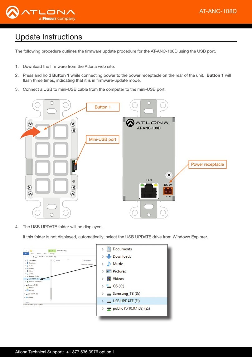 Panduit Atlona AT-ANC-108D Update instructions