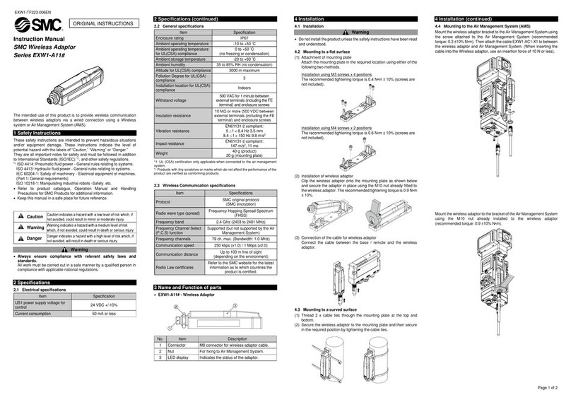 SMC Networks EXW1-A11 Series instruction manual
