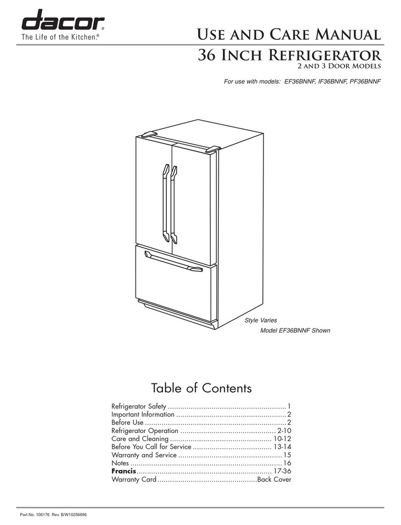 Dacor PF36 User manual