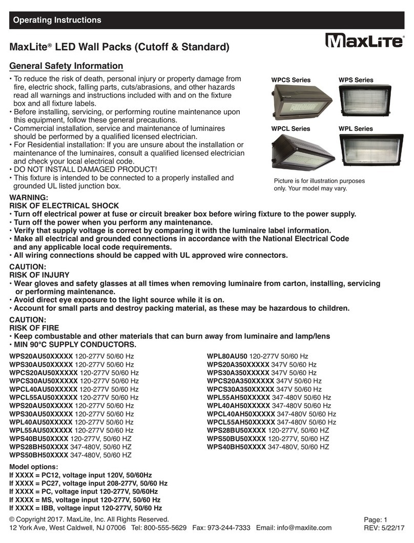 MaxLite WPCS Series operating instructions