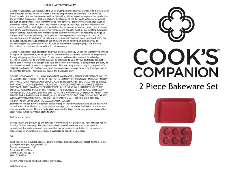 Cook's Companion 2 Piece Bakeware Set quick start guide Cook's Companion 2 Piece Bakeware Set quick start guide