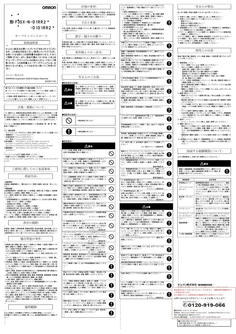 Omron F3SX-N-D1RR2 User manual