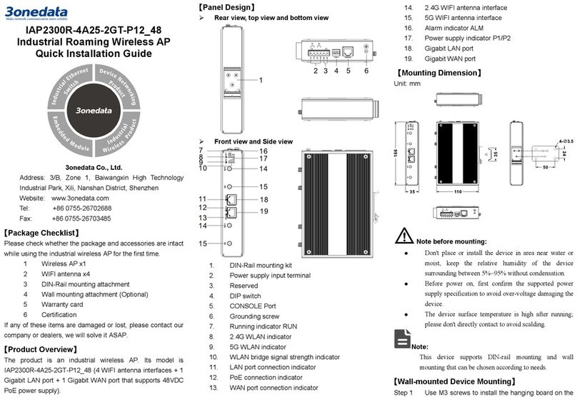 3One data IAP2300R-4A25-2GT-P12 48 Quick installation guide
