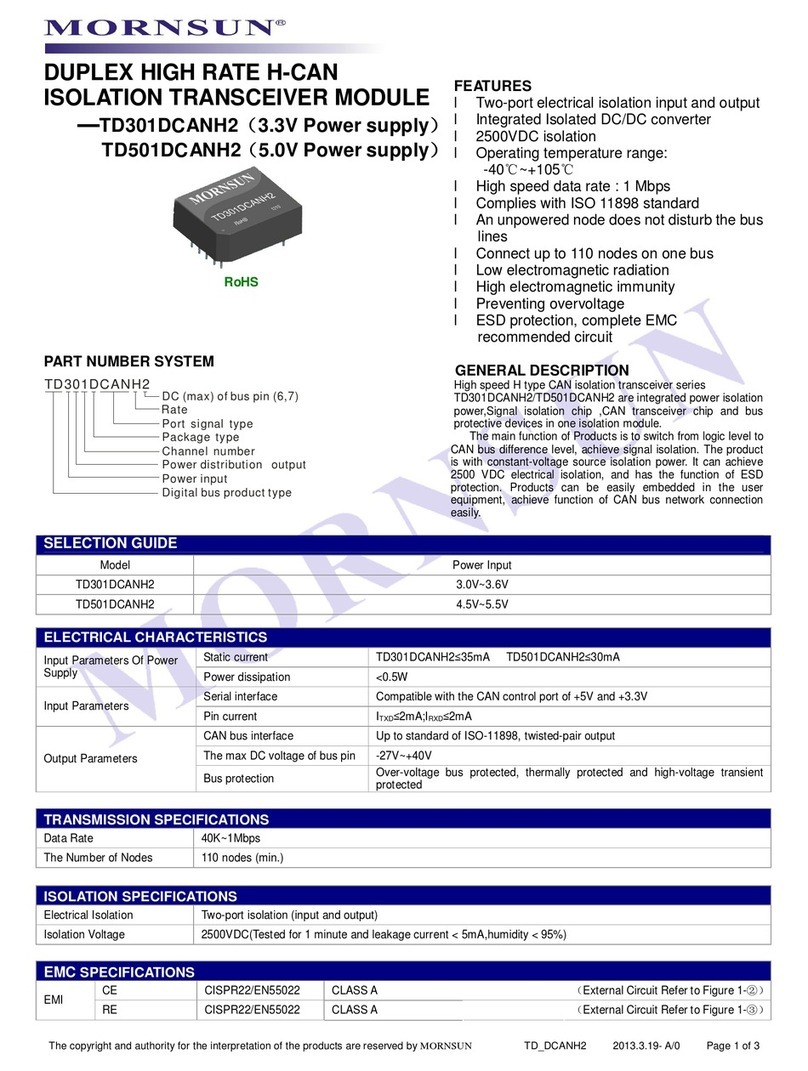 MORNSUN TD301DCANH2 User manual