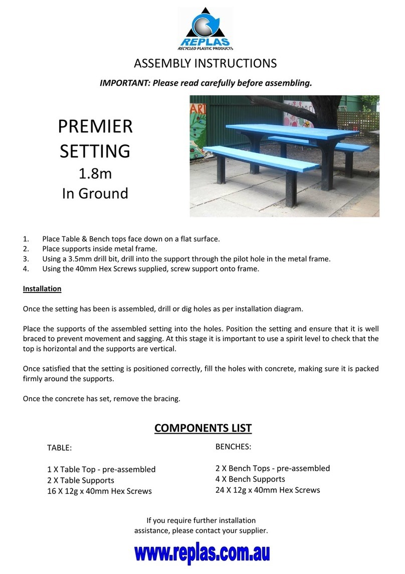 Replas PREMIER SETTING 1.8m In Ground User manual Replas PREMIER SETTING 1.8m In Ground User manual