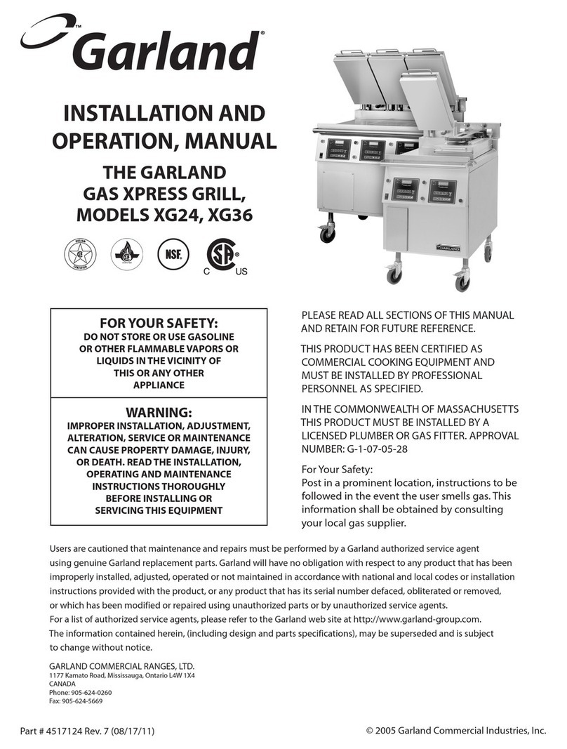 Garland XG36 Installation and operation manual