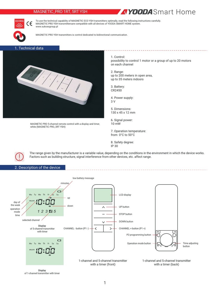 YOODA MAGNETIC PRO 1RT YSH manual