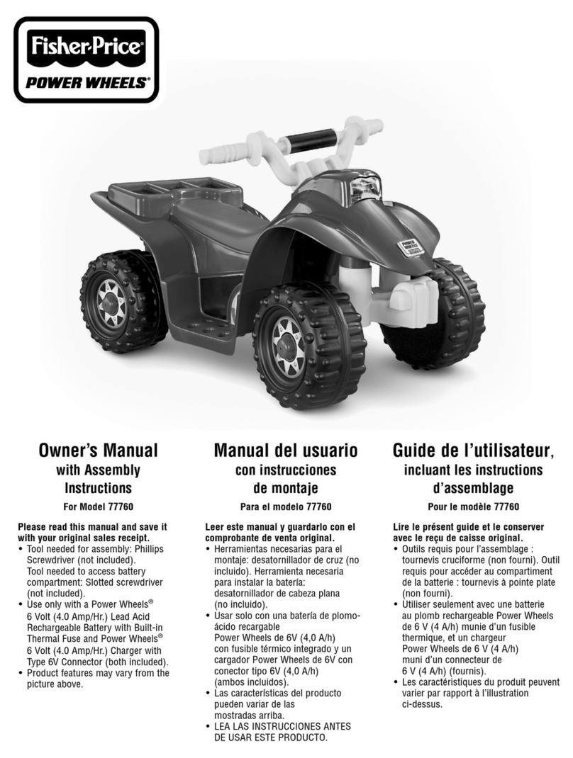 Fisher-Price Power Wheels 77760 owner's manual Fisher-Price Power Wheels 77760 owner's manual
