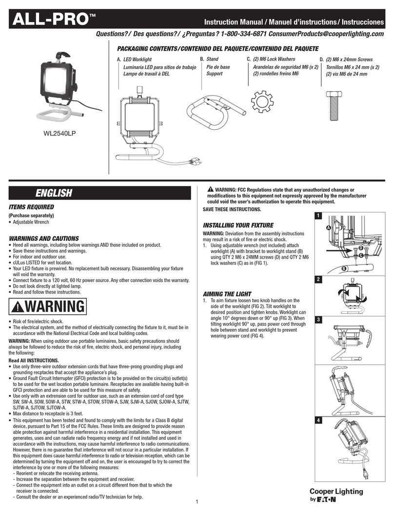 Eaton Cooper Lightig All-Pro WL2540LP User manual