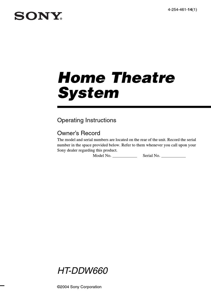Sony HT-DDW660 - Receiver Speaker System Home... operating instructions