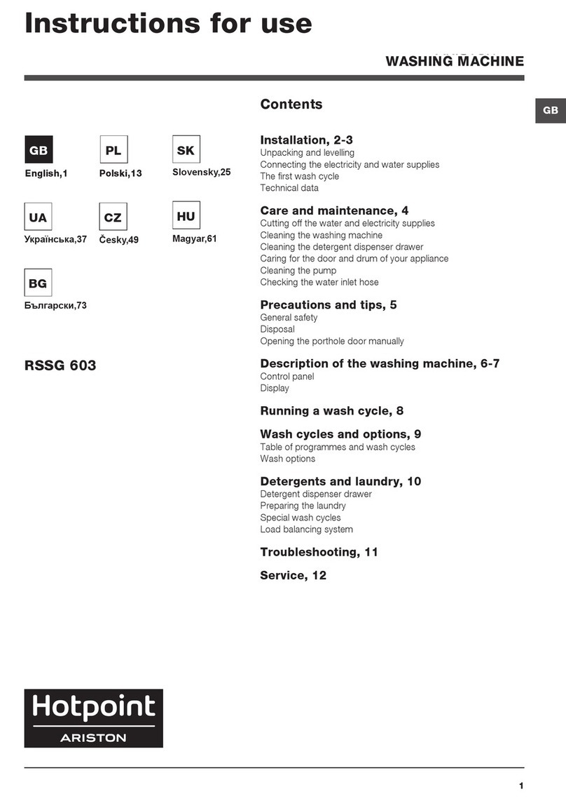 Hotpoint Ariston RSSG 603 User manual