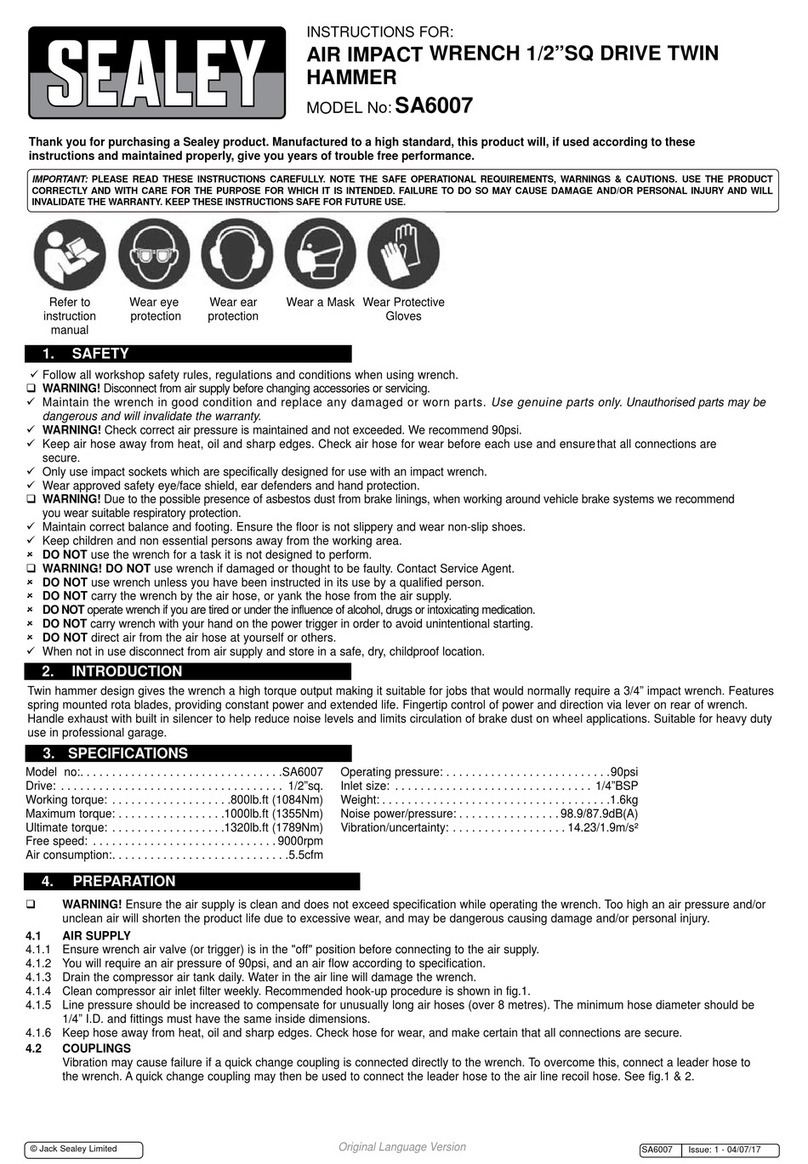 Sealey SA6007 instructions