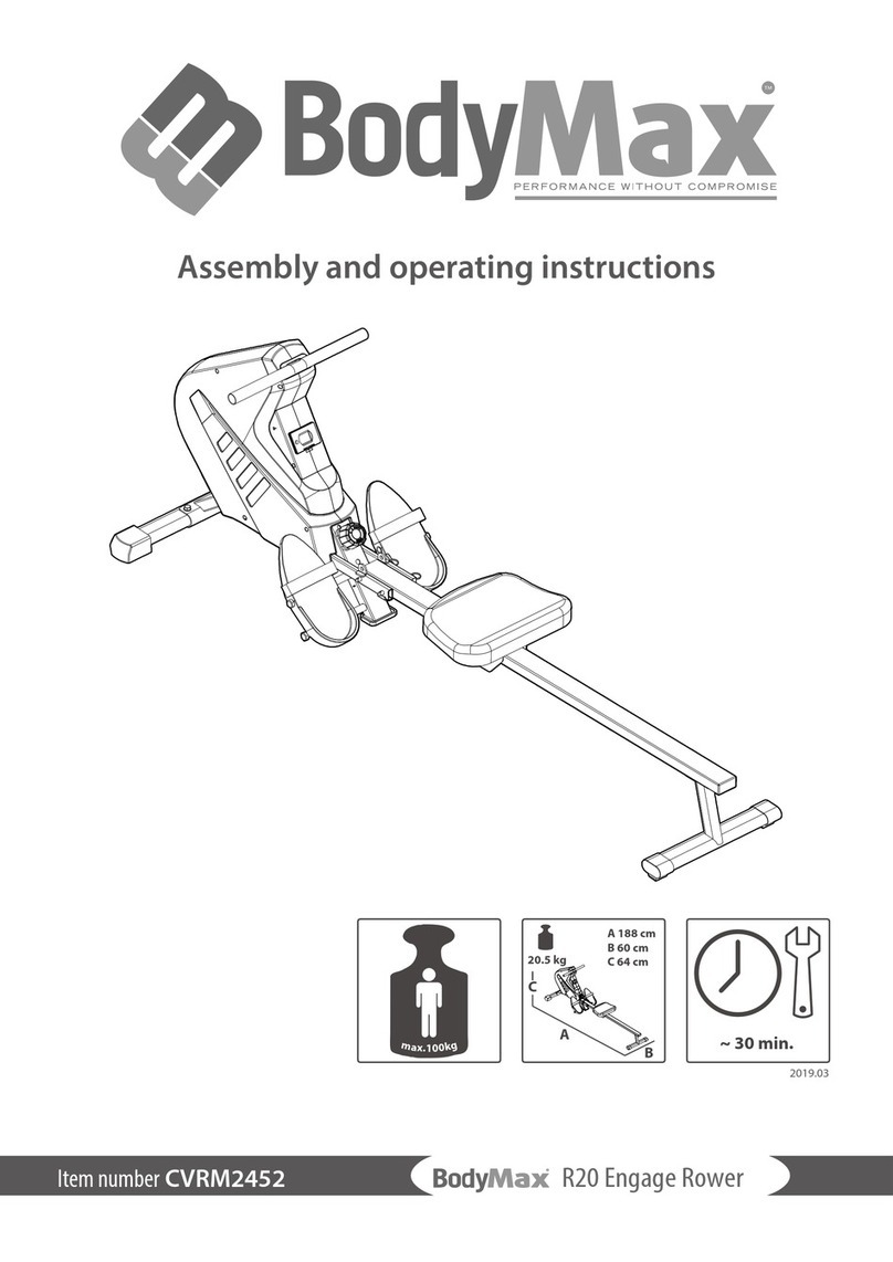 BODYMAX R20 Engage Rower Assembly and operating instructions