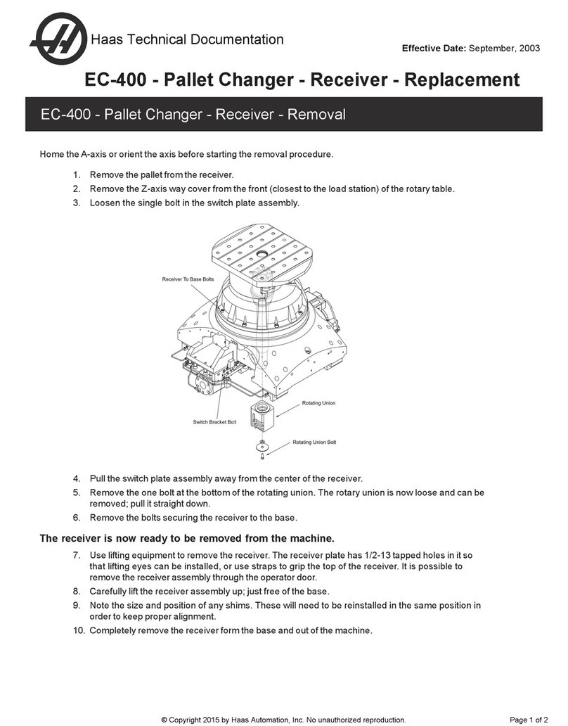 Haas EC-400 Use and care manual