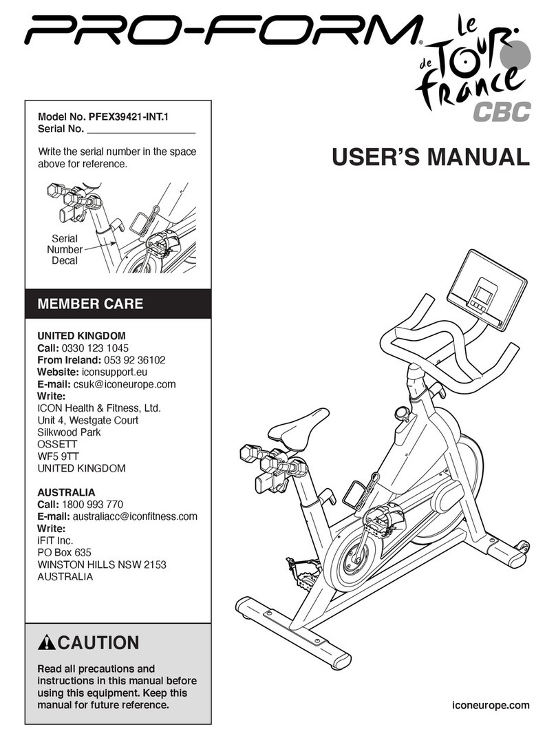 Pro-Form Le Tour de France CBC PFEX39421-INT.1 User manual