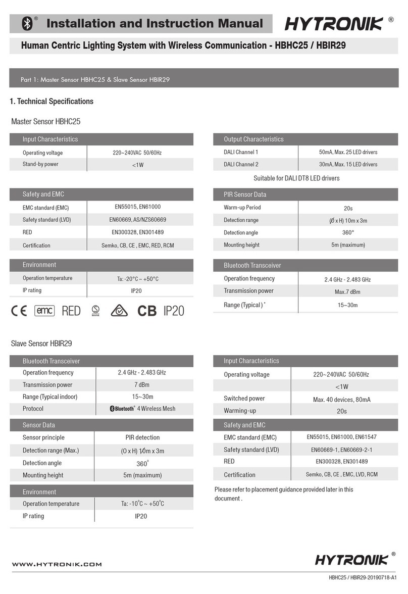 Hytronik HBHC25 Installation and instruction manual