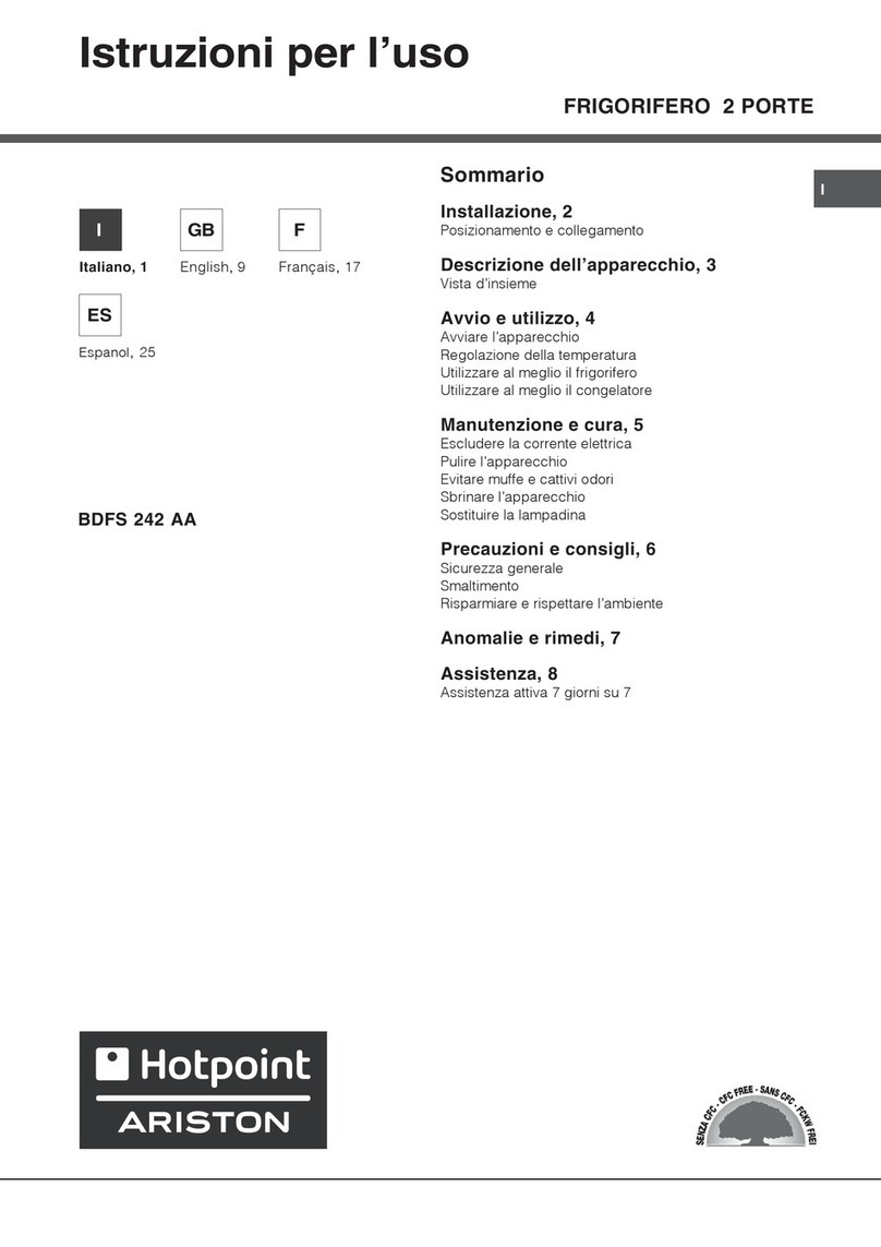 Hotpoint Ariston BDFS 242 AA operating instructions