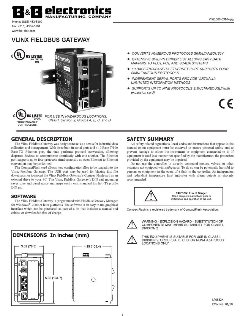 B&B Electronics VLINX VFG1000 User manual