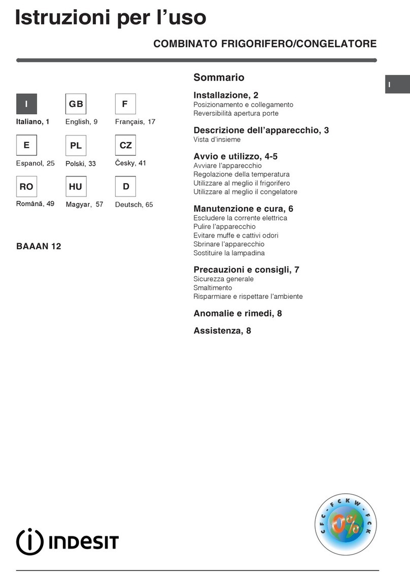 Indesit BAAAN 12 operating instructions