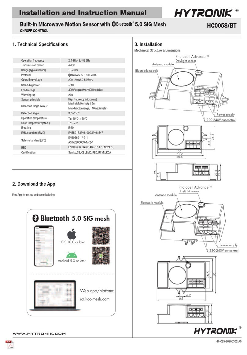 Hytronik HC005S/BT Installation and instruction manual