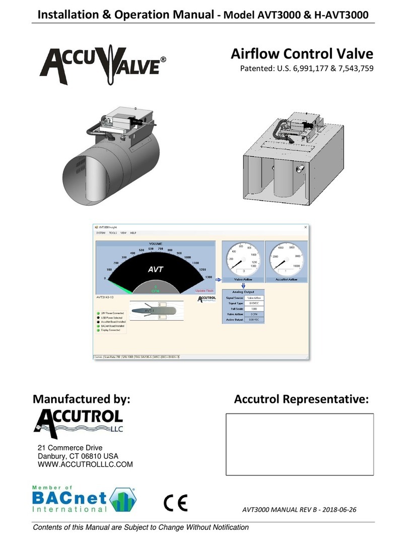 Accutrol AccuValve AVT3000 Installation & operation manual